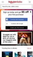 How kobo.com looks like on a mobile device such as an iPhone.