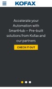 How kofax.com looks like on a mobile device such as an iPhone.