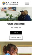 How kofc.org looks like on a mobile device such as an iPhone.