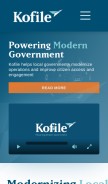 How kofile.com looks like on a mobile device such as an iPhone.