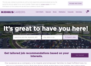 How kohlscareers.com looks like on a tablet such as an iPad.