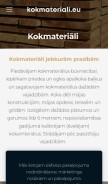 How kokmateriali.eu looks like on a mobile device such as an iPhone.