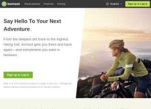 How komoot.com looks like on a tablet such as an iPad.