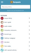 How kompario.pl looks like on a mobile device such as an iPhone.