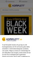 How komplett.se looks like on a mobile device such as an iPhone.