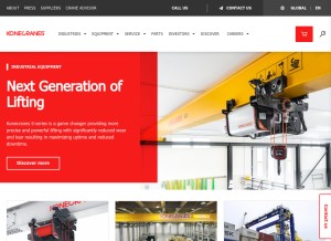 How konecranes.com looks like on a tablet such as an iPad.