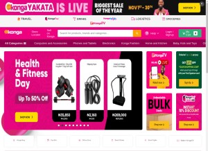 How konga.com looks like on a tablet such as an iPad.