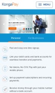 How kongapay.com looks like on a mobile device such as an iPhone.