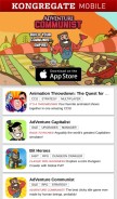 How kongregate.com looks like on a mobile device such as an iPhone.