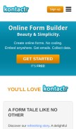 How kontactr.com looks like on a mobile device such as an iPhone.