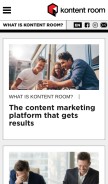 How kontentroom.com looks like on a mobile device such as an iPhone.