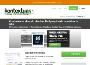 How kontextua.com looks like on a tablet such as an iPad.