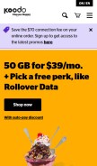 How koodomobile.com looks like on a mobile device such as an iPhone.