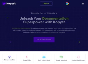 How kopyst.com looks like on a tablet such as an iPad.