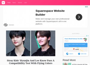 How koreaboo.com looks like on a tablet such as an iPad.