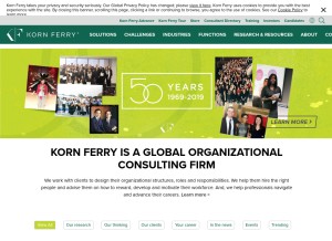 How kornferry.com looks like on a tablet such as an iPad.