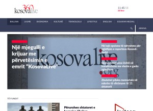 How kosovalive360.com looks like on a tablet such as an iPad.