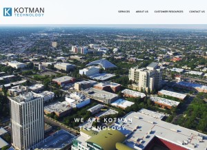 How kotman.com looks like on a tablet such as an iPad.