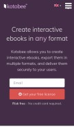 How kotobee.com looks like on a mobile device such as an iPhone.