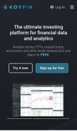 How koyfin.com looks like on a mobile device such as an iPhone.