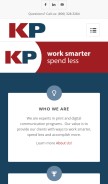 How kpcorp.com looks like on a mobile device such as an iPhone.