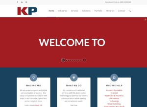 How kpcorp.com looks like on a tablet such as an iPad.