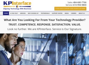 How kpinterface.com looks like on a tablet such as an iPad.