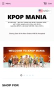 How kpopmaniashops.com looks like on a mobile device such as an iPhone.