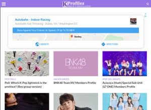 How kprofiles.com looks like on a tablet such as an iPad.