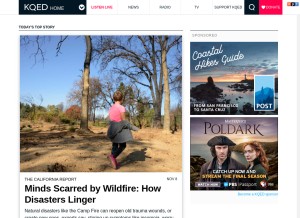 How kqed.org looks like on a tablet such as an iPad.