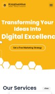 How kreativehive.ca looks like on a mobile device such as an iPhone.
