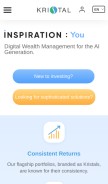 How kristal.ai looks like on a mobile device such as an iPhone.