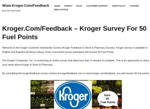 How krogercom-feedback.com looks like on a tablet such as an iPad.