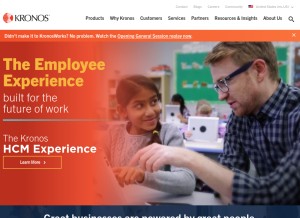 How kronos.com looks like on a tablet such as an iPad.