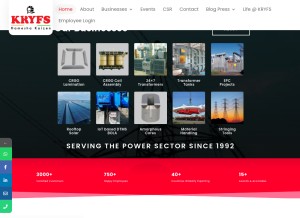 How kryfs.com looks like on a tablet such as an iPad.