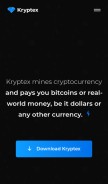 How kryptex.org looks like on a mobile device such as an iPhone.