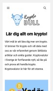 How kryptobull.se looks like on a mobile device such as an iPhone.