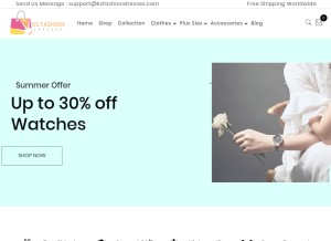 How ksfashiondresses.com looks like on a tablet such as an iPad.