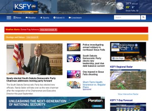 How ksfy.com looks like on a tablet such as an iPad.