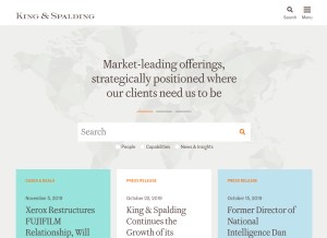 How kslaw.com looks like on a tablet such as an iPad.