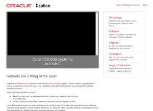How ksplice.com looks like on a tablet such as an iPad.