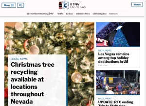 How ktnv.com looks like on a tablet such as an iPad.