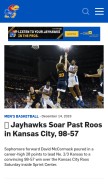 How kuathletics.com looks like on a mobile device such as an iPhone.
