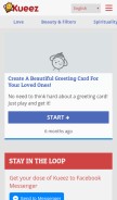 How kueez.com looks like on a mobile device such as an iPhone.