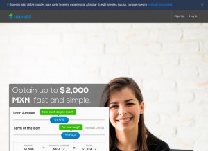 How kueski.com looks like on a tablet such as an iPad.