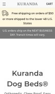 How kuranda.com looks like on a mobile device such as an iPhone.