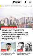 How kurir.rs looks like on a mobile device such as an iPhone.