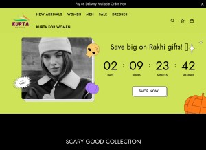 How kurtaforwomen.com looks like on a tablet such as an iPad.
