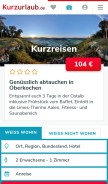 How kurzurlaub.de looks like on a mobile device such as an iPhone.
