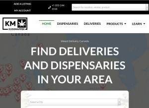 How kushmapper.com looks like on a tablet such as an iPad.